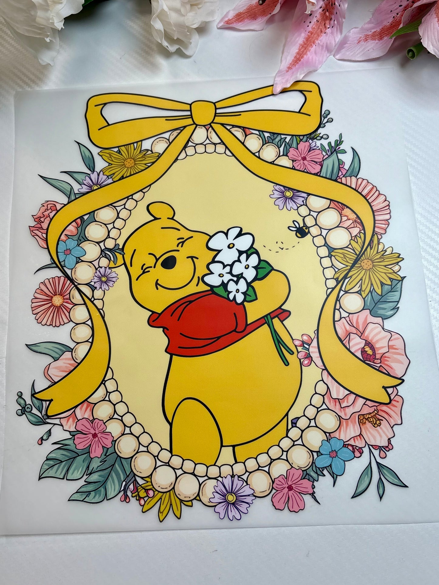 Winnie the Pooh Bow 11 inch DTF Print