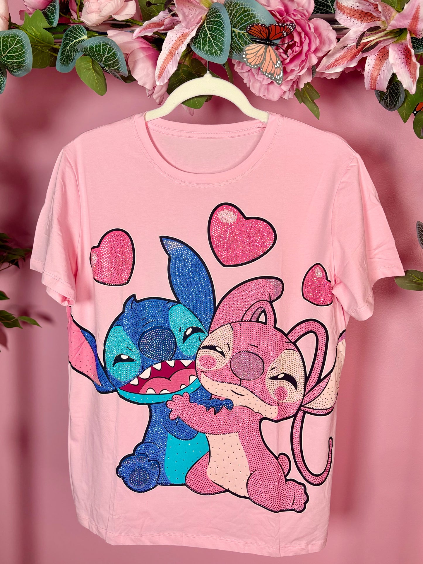 Angel & Stitch Inspired Rhinestone T-shirt