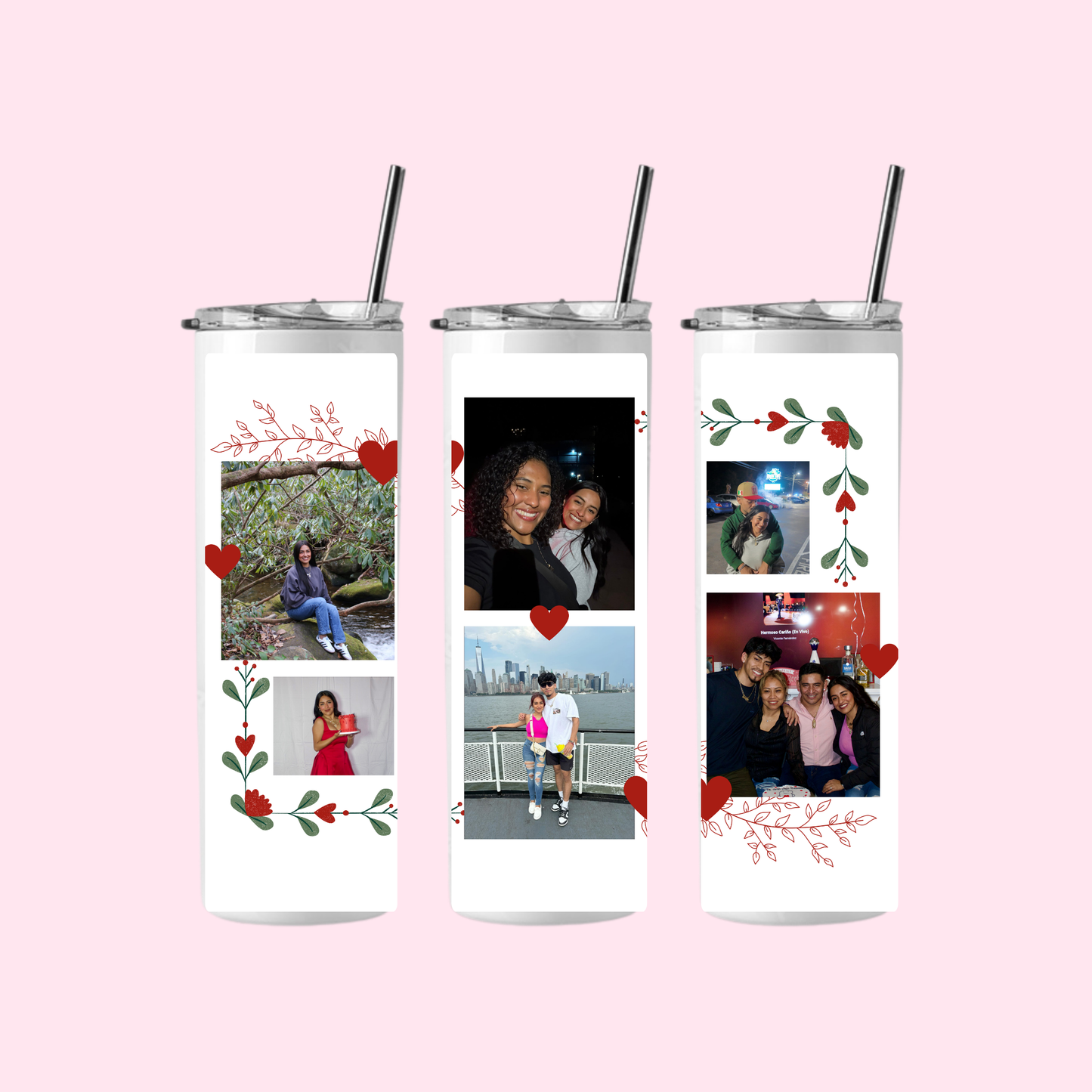 Roses & Leaves Custom Picture 20oz Tumbler