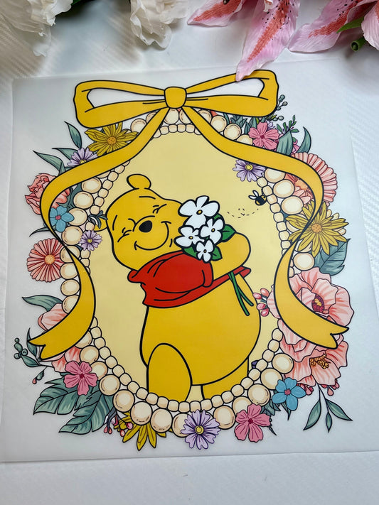 Winnie the Pooh Bow 11 inch DTF Print