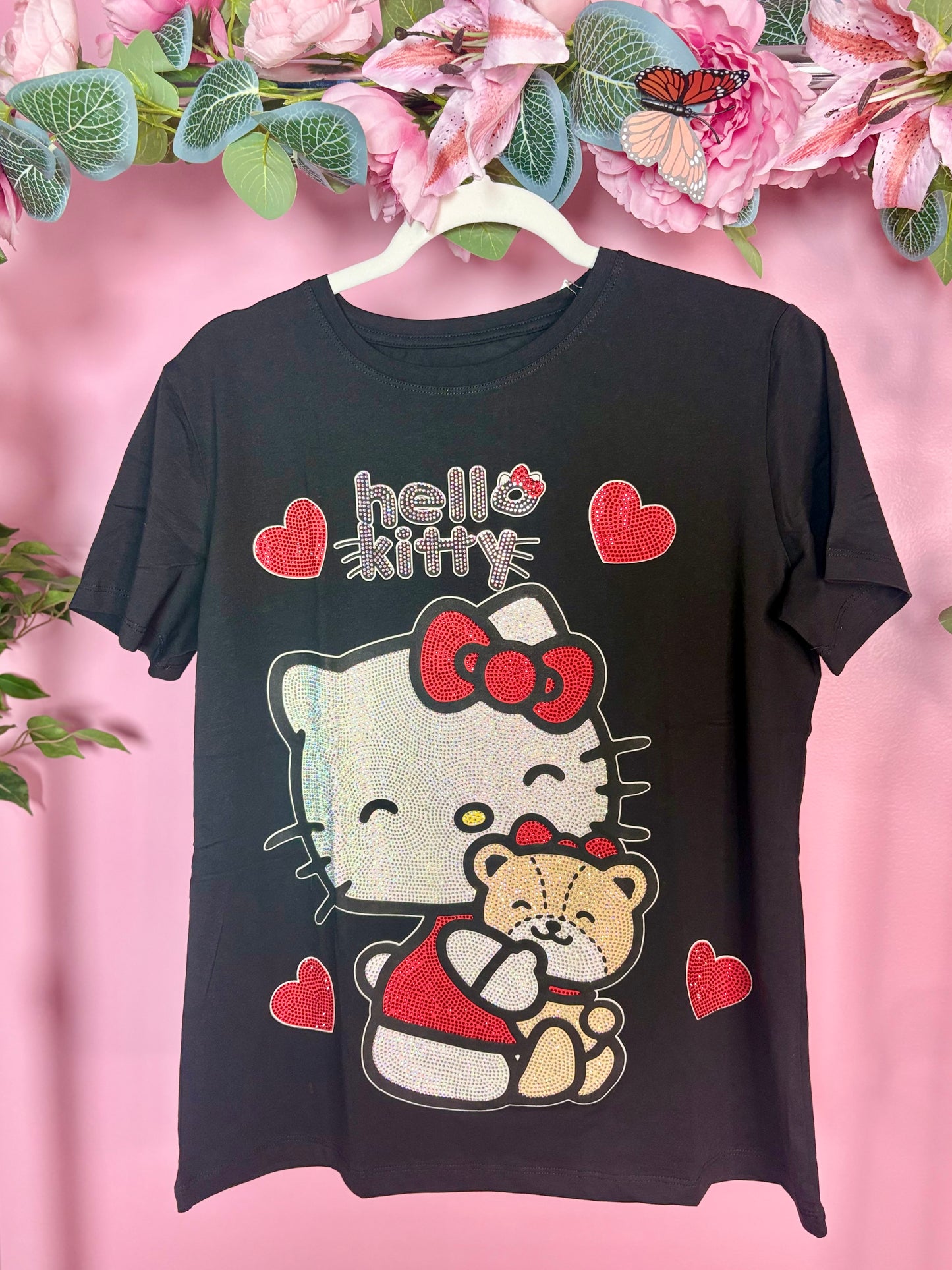 HK with Bear Inspired Rhinestone T-shirt
