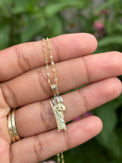 San Judas Tadeo 16” Necklace (14k Gold)