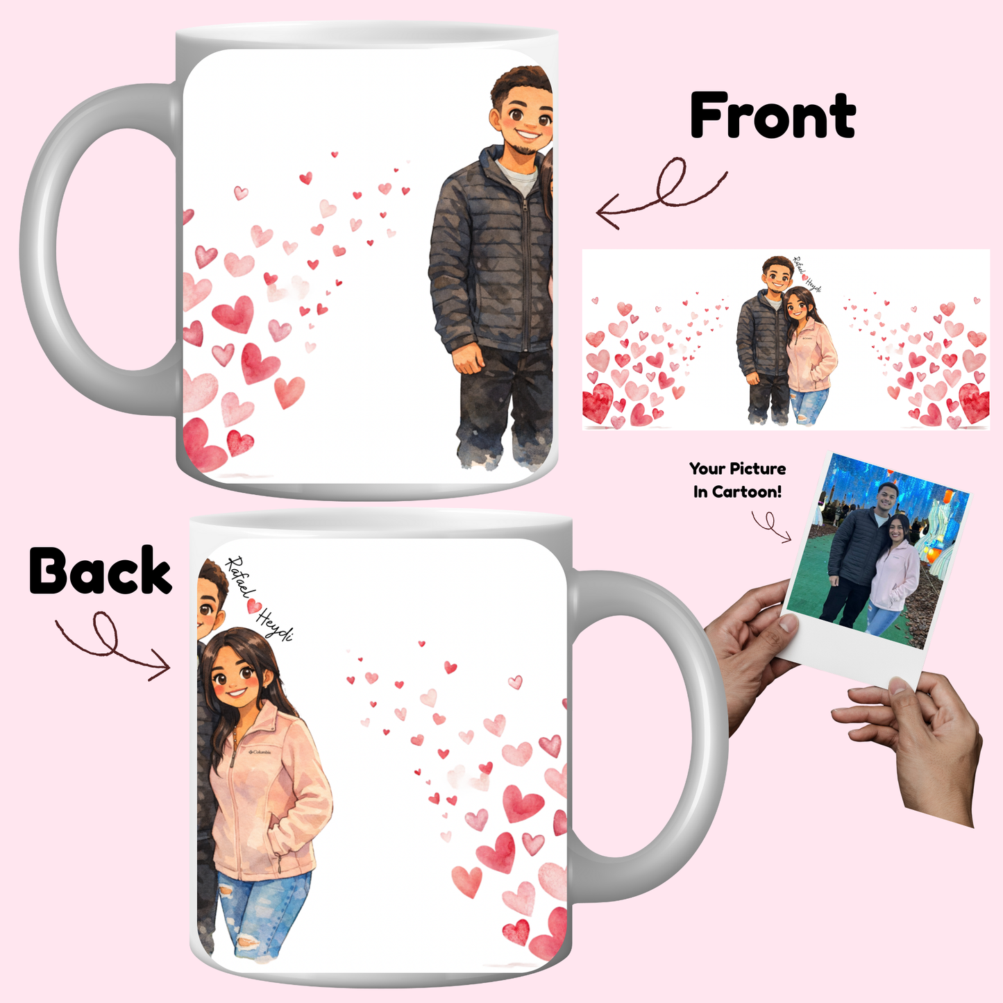 Custom Watercolor Lovers Cartoon Mug