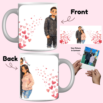 Custom Watercolor Lovers Cartoon Mug