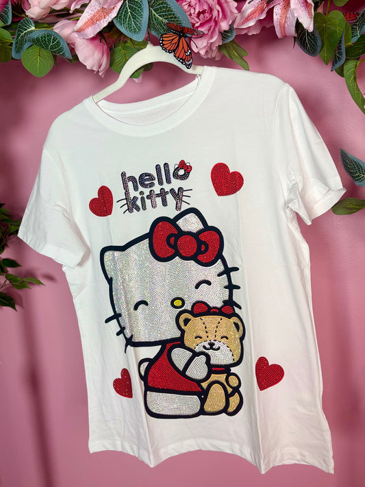 HK with Bear Inspired Rhinestone T-shirt