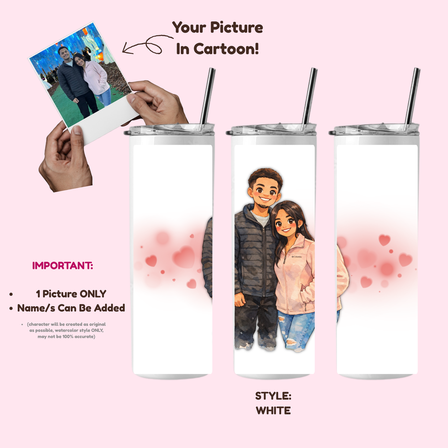 Custom Watercolor Cartoon 20oz Tumbler