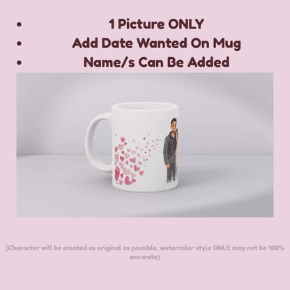 Custom Watercolor Lovers Cartoon Mug
