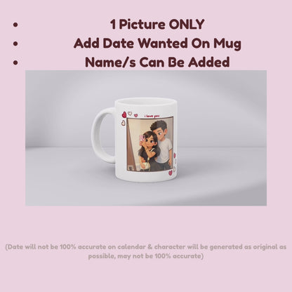 Custom Cartoon Couple Calendar Mug